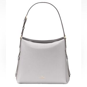 New Kate Spade Dumpling Large Shoulder Bag Pebble Leather Mountain Grey